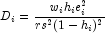 D_i={\frac{{w_i
            h_i e_i^2}}{{rs^2(1-h_i)^2}}}