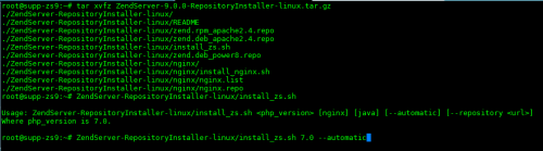 Extracting and Running Zend Server 9 Linux Installer