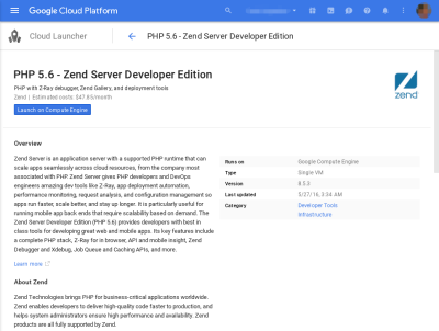 Selecting Zend Server edition to Launch