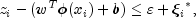 z_i - (w^T phi (x_i)+b) leq varepsilon +{xi
 _i}^*,