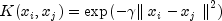 K(x_i , x_j) = exp (-gamma { parallel x_i-x_j parallel }^2)