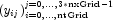 
             (y_{ij})_{i=0,\ldots,\text{ntGrid}}^{j=0,\ldots,3*\text{nxGrid}-1}
             